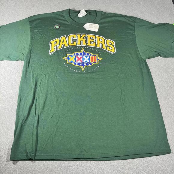 Vtg Green Bay Packers Super Bowl Mens XXXI Graphic T-Shirt XXL with tag New 1998 - Picture 1 of 5